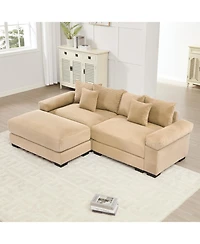 Streamdale Furniture Streamdale 92" Oversized Cloud Modular L-Shape Sectional Couch with Ottoman