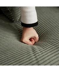 Streamdale Furniture Streamdale Corduroy 3-Seater Cloud Couch with Footrest & Cushions