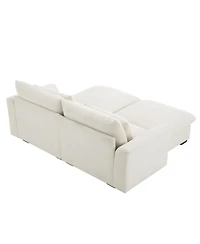 Streamdale Furniture Corduroy 2-Seater Sofa with Storage Footrests