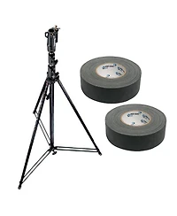 Manfrotto 111BSU 12' 3-Section Tall Steel Cine Stand with Leveling Leg, Bundle with 2x 2"x 30 Yards Gaffer Tape