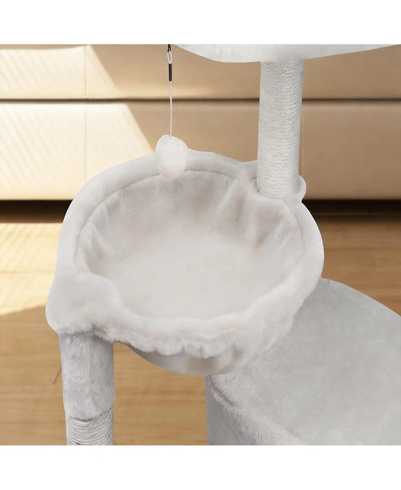 Aronkl Cat Tree With Condo Big Hammock Hanging Ball Scratch Posts Removable Washable