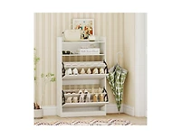 Slickblue Shoe Storage Cabinet with 2 Flip Drawers & Adjustable Shelves