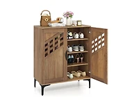 Slickblue 4-Tier Farmhouse Shoe Cabinet with Removable Shelves