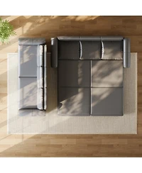 Streamdale Furniture Chesterfield Sleeper Sofa Bed, 93.7" Pull Out, Faux Leather