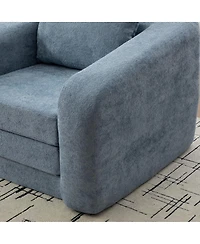 Streamdale Furniture Convertible Chenille Sofa Bed with Pillow - Single Seater