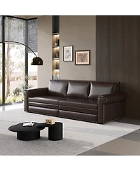 Streamdale Furniture Chesterfield King Pull Out Sofa Bed, 3-in-1 Faux Leather Convertible Sleeper Sofa