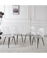 Streamdale Furniture 5pcs Dining Set, Mid-century Metal Leg Dining Table for 4-6, Set