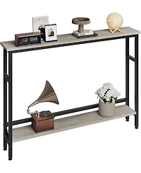 gaomon 59" Narrow 2-Tier Console Table with Adjustable Shelf