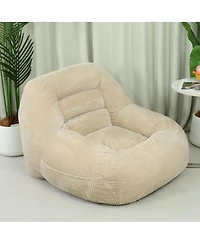 Streamdale Furniture Camel Corduroy Beanbag Couch for Living Room, Bedroom & Dorm - Cozy Mini Couch