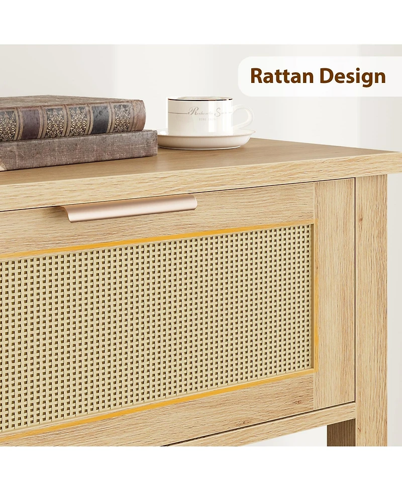 gaomon Wooden Console Table with 2 Storage Drawers