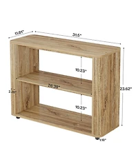 Tribesigns Narrow Side Table, 3-Tier End Table for Living Room, Small Fluted Nightstand, Farmhouse Bedside Table