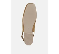Sozani Genuine Suede Leather Slingback Flats