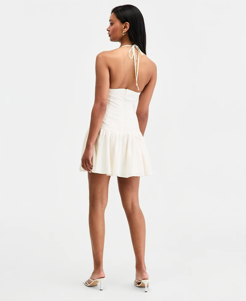 Bar Iii Women's Linen-Blend Drop-Waist Mini Dress, Macy's Exclusive