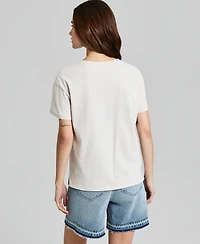 And Now This Women's Cotton Postcard-Print T-Shirt, Macy's Exclusive