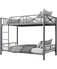 gaomon Metal Bunk Bed Twin Over Twin, Heavy Duty with Safety Guard Rails, Space-Saving Design, Steel Frame