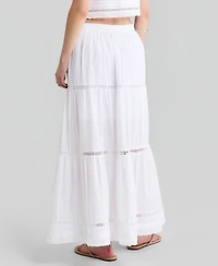 And Now This Women's Cotton Tiered Pull-On Maxi Skirt