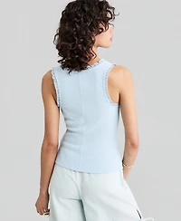And Now This Women's Crocheted-Trim Ribbed Tank Top, Macy's Exclusive