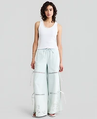 And Now This Women's Embroidered Eyelet Tie-Side Jeans, Macy's Exclusive