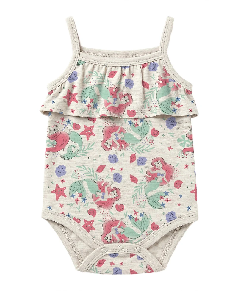 Disney Baby Girls' The Little Mermaid Print Bodysuit, 2-Pack