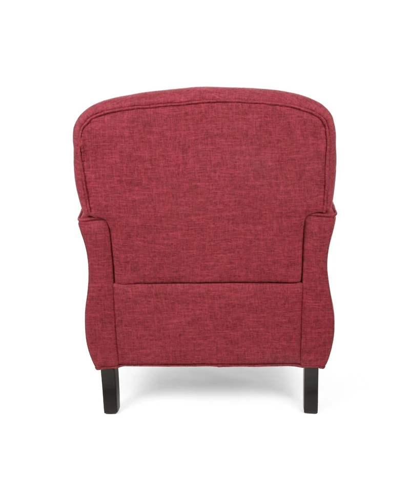 Tweed-Upholstered Traditional Armchair with Retro Curves and Polished Legs