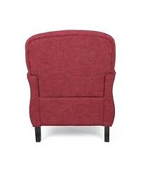 Tweed-Upholstered Traditional Armchair with Retro Curves and Polished Legs