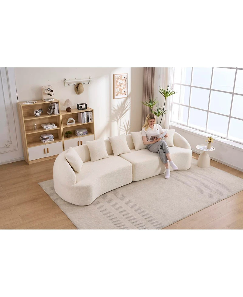 Streamdale Furniture Curved Boneless Sofa, 110" Compression Modular Sectional