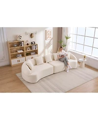 Streamdale Furniture Curved Boneless Sofa, 110" Compression Modular Sectional