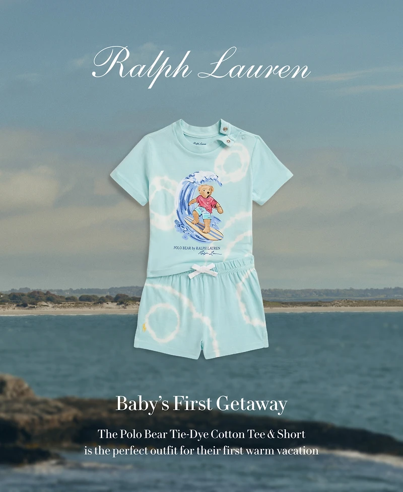 Polo Ralph Lauren Baby Boys' Bear Tie-Dye Cotton T-Shirt and Shorts, 2-Piece Set
