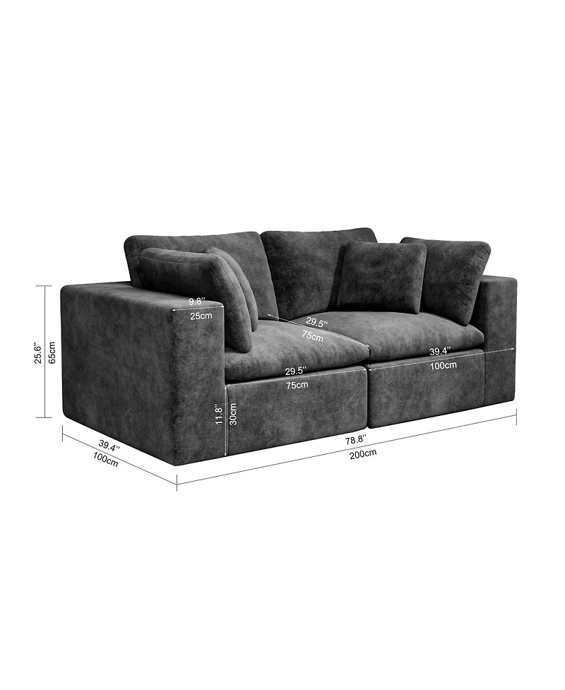 Streamdale Furniture Streamdale Modular Sectional Sofa Seat, Upholstered Couch for Living Room, 2PC Free Combination