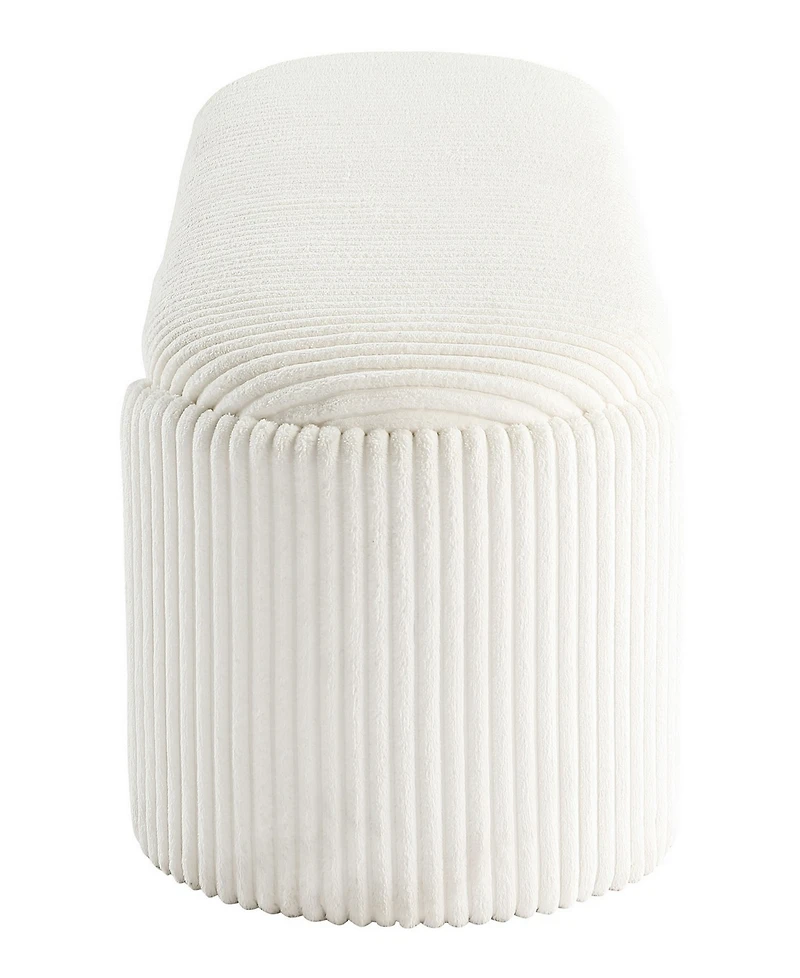 Jorvien 50" Wood Oval Corduroy Storage Bench