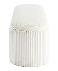 Jorvien 50" Wood Oval Corduroy Storage Bench