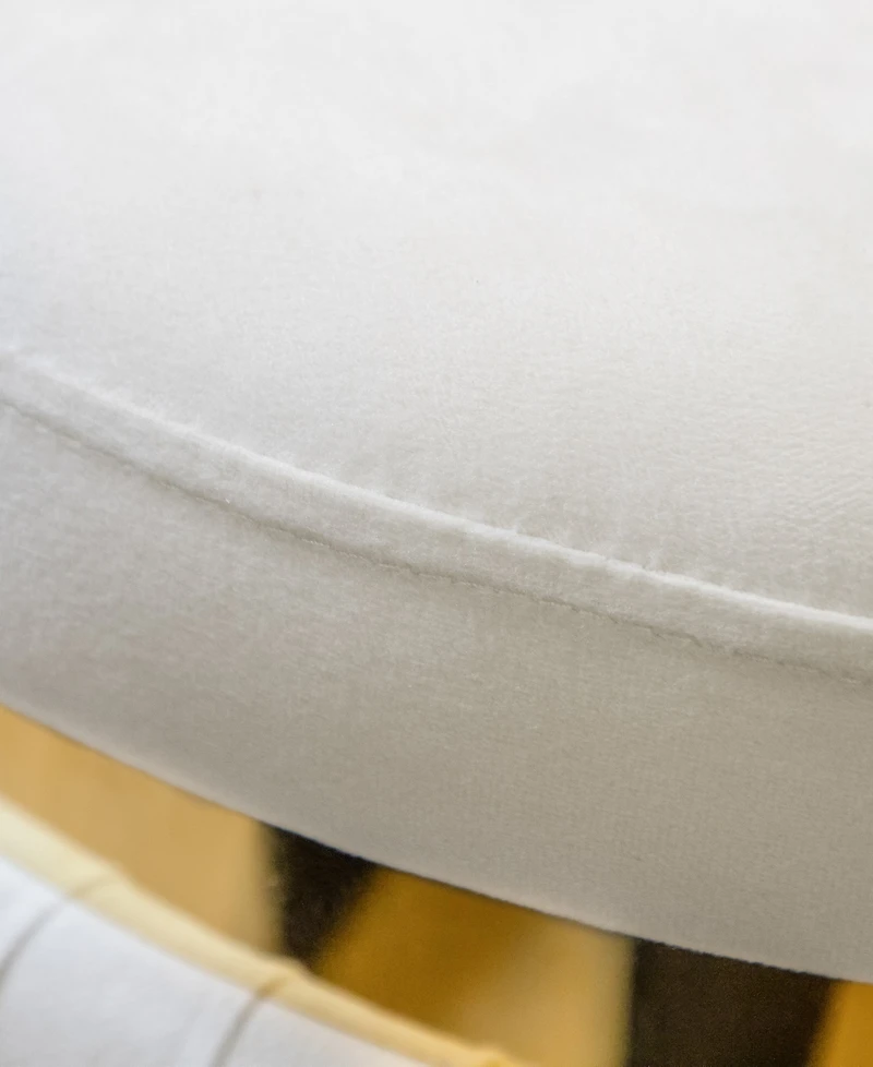 Raphael 15" Wood Upholstered Round Ottoman