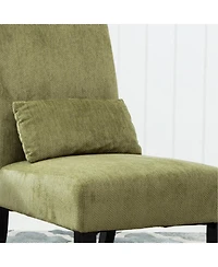 Streamdale Furniture Contemporary Chenille Fabric Armless Chair with Pillow