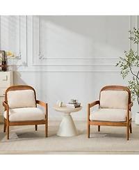 Streamdale Furniture Mid-Century Modern Rattan Accent Chair - Set of 2