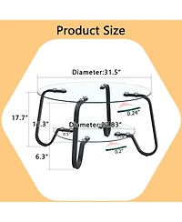 Streamdale Furniture Retro minimalist metal frame double-layer tempered glass coffee table