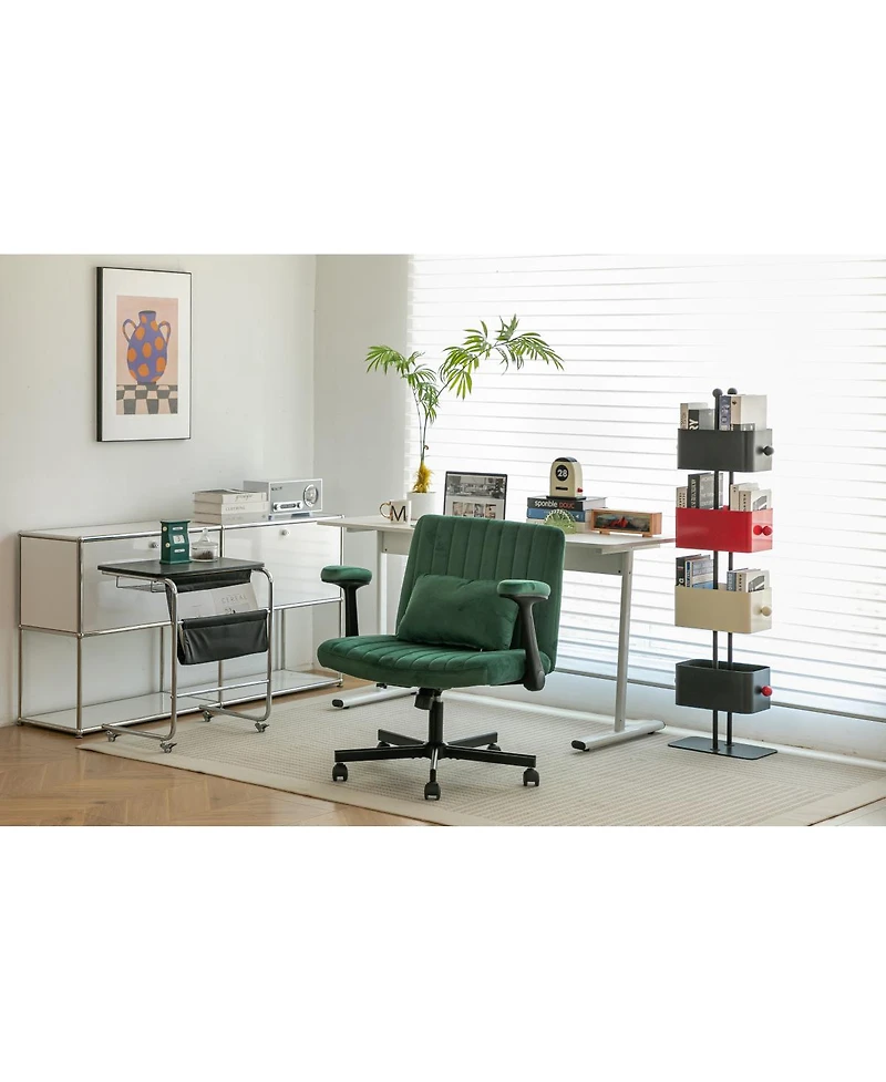 Streamdale Furniture Velvet Criss Cross Armrest Office Chair