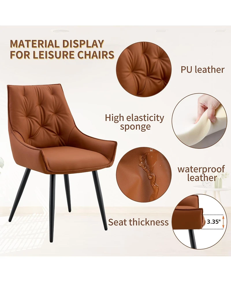 Streamdale Furniture Dining Chairs Set of 2, Faux Leather