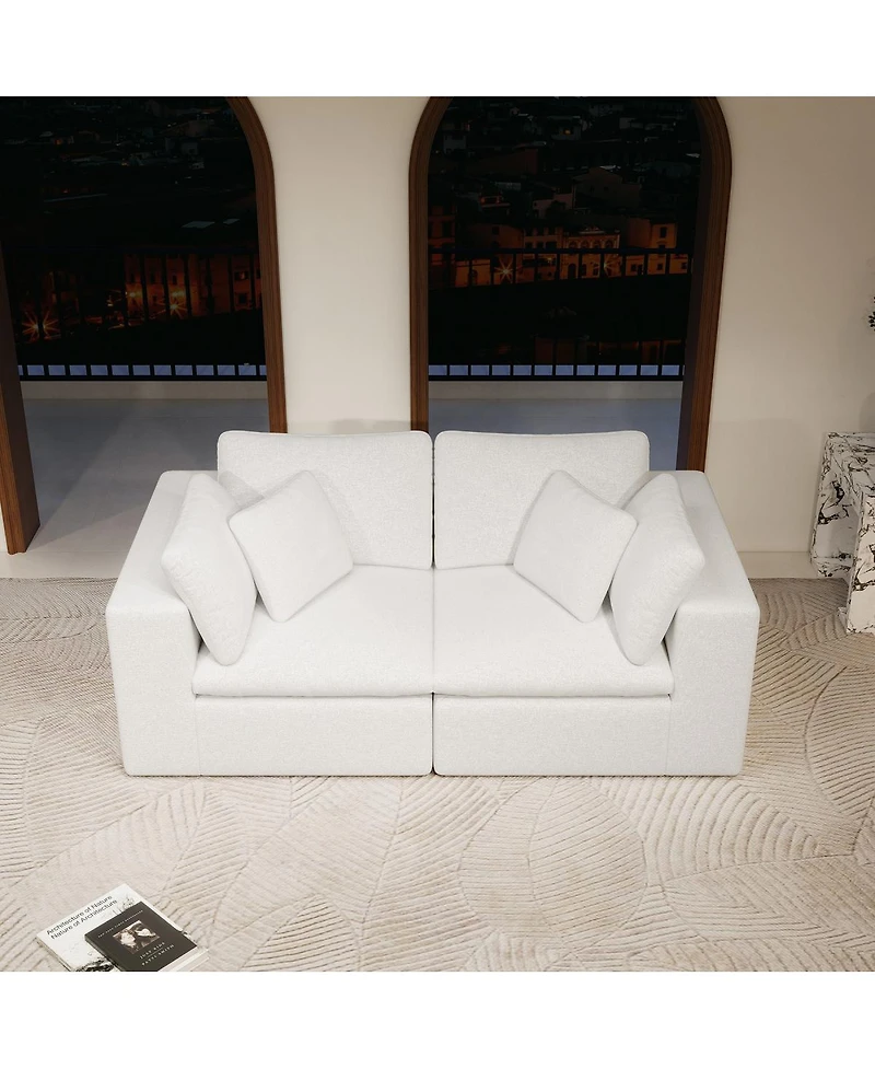 Streamdale Furniture Modular sectional sofa seat, Upholstered couch for living room, 2PC free combination