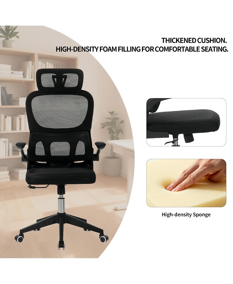 Streamdale Furniture High Back Ergonomic Big & Tall Office Chair w/ 3D Headrest & Lumbar Support