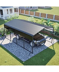 Streamdale Furniture 13x20 Ft Metal Carport w/ Reinforced Frame & 4 Poles, Steel Roof Shelter