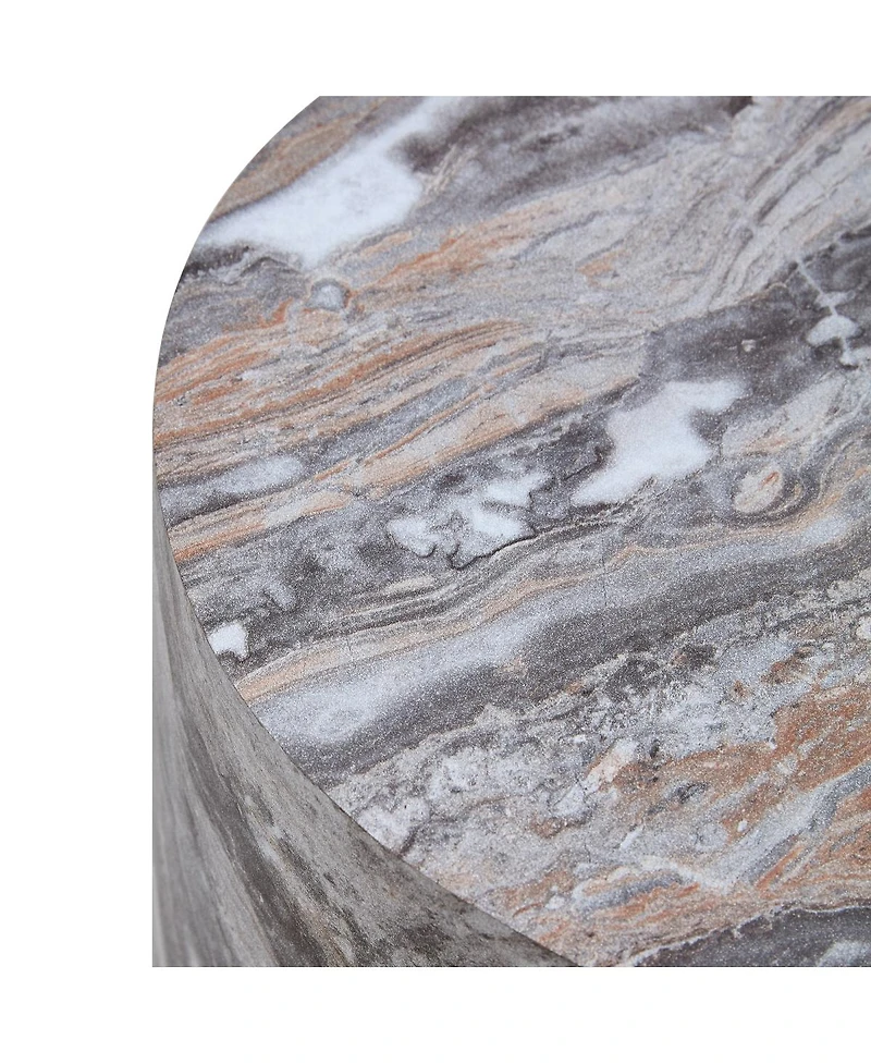 Streamdale Furniture Simple marble textured coffee table, 12" x 19.7", Mdf, industrial style