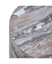 Streamdale Furniture Simple marble textured coffee table, 12" x 19.7", Mdf, industrial style