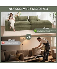 Streamdale Furniture Modern Minimalist Modular Sectional Sofa with Right Facing Chaise