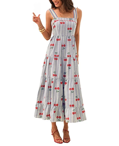 Cupshe Women's Fruit Pie Cherry Maxi Beach Dress