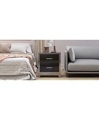 Streamdale Furniture Mirrored 2 Drawer High Gloss Bedside Table – Modern Nightstand