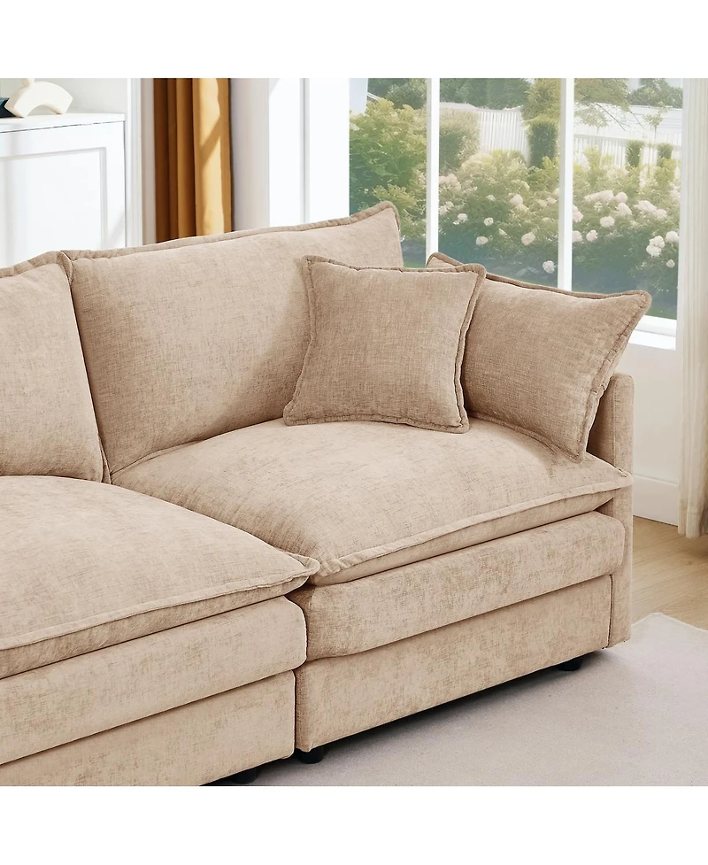 Streamdale Furniture Modular Sectional Sofa, 130.7" U Shaped Couch Set, 4-Seater Comfy Cloud Couches