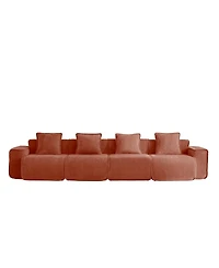 Streamdale Streamlined Deep Seat Modular 4 Seat Boneless Sofa with French Edge Piping,