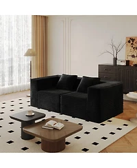 Streamdale Furniture Plush Corduroy Modular Sectional Sofa - Flexible, Comfortable, No Assembly