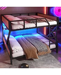 Streamdale Furniture Full/Full Bunk Bed w/ Storage Shelves & Lights