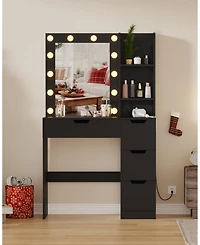 gaomon Modern Makeup Vanity Desk with Mirror, 4 Drawers